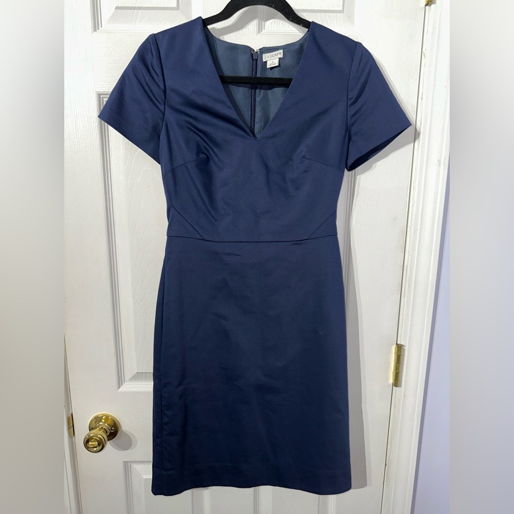 J. Crew Elegant Navy Blue Dress size 0 - Picture 9 of 16